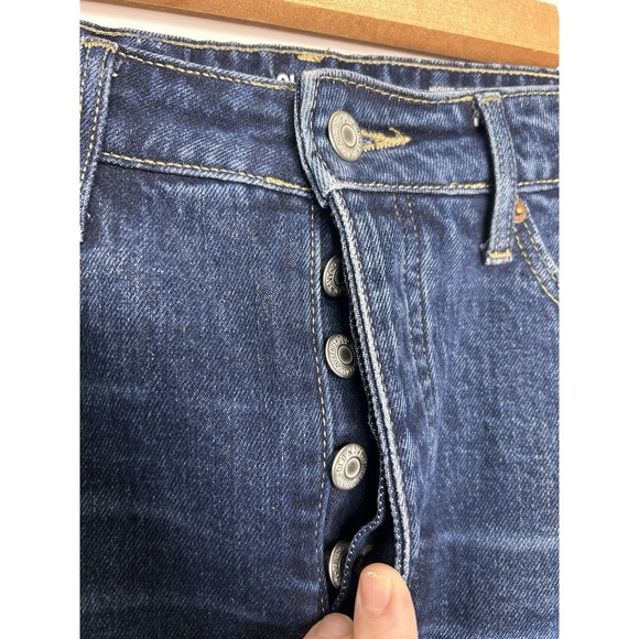 Old Navy Blue Denim Jean Skirt Button Fly Higher High-Rise Women's Size 6 - Picture 3 of 9